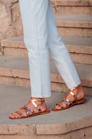 Sandales en cuir Melanie - Rose et doré