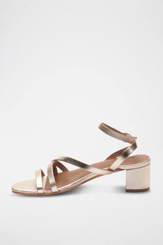 Sandales à talons en cuir Gisselle - Doré