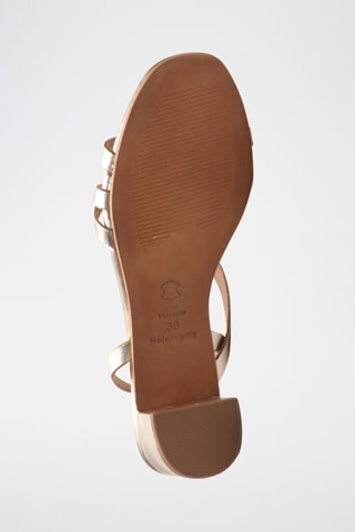 Sandales à talons en cuir Gisselle - Doré
