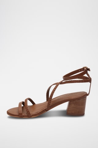 Sandales à talons en cuir de chèvre Gentry - Camel