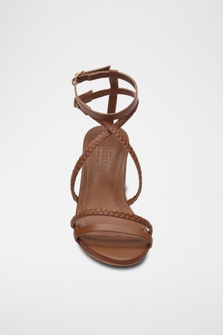 Sandales à talons en cuir de chèvre Gentry - Camel