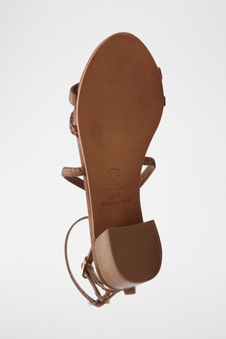 Sandales à talons en cuir de chèvre Gentry - Camel