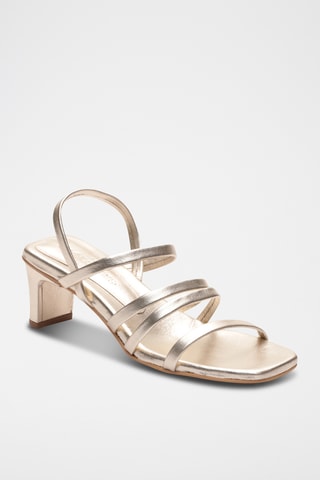 Sandales à talons en cuir nappa Grey - Argenté