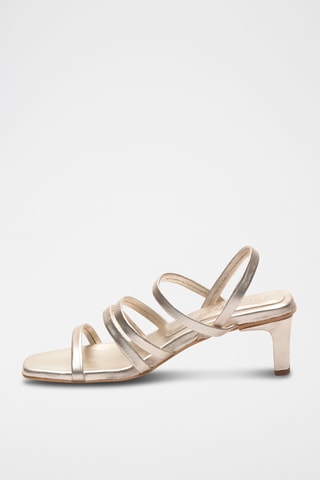 Sandales à talons en cuir nappa Grey - Argenté