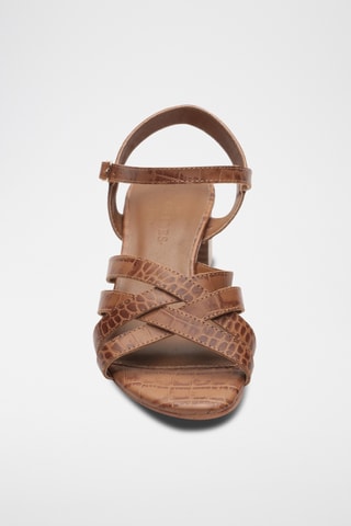 Sandales à talons en cuir de chèvre Uma - Marron
