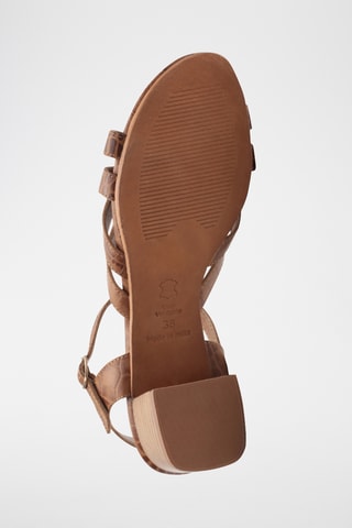 Sandales à talons en cuir de chèvre Uma - Marron