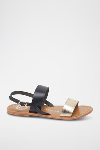 Sandales en cuir Bronx - Noir et doré