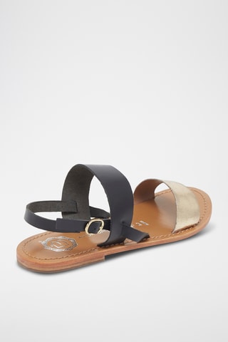 Sandales en cuir Bronx - Noir et doré