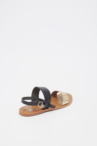 Sandales en cuir Bronx - Noir et doré