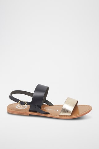Sandales en cuir Bronx - Noir et doré