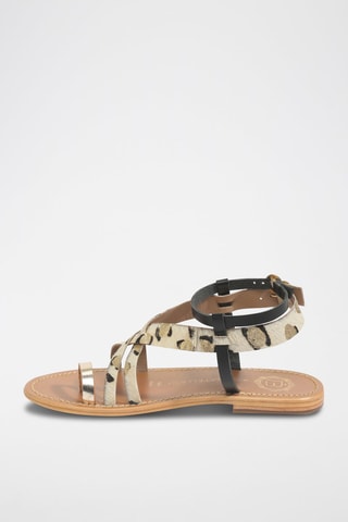 Sandales en cuir Fennel - Beige et doré
