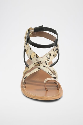 Sandales en cuir Fennel - Beige et doré