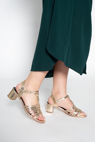 Sandales à talons en cuir Vija - Doré