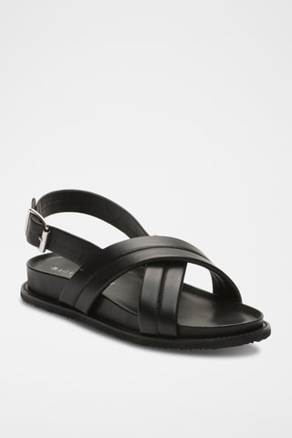 Sandales en cuir de mouton nappa Abhiprithi - Noir