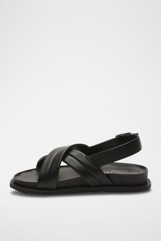 Sandales en cuir de mouton nappa Abhiprithi - Noir