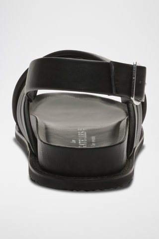 Sandales en cuir de mouton nappa Abhiprithi - Noir
