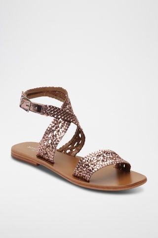 Sandales en cuir de chèvre Abitha - Doré rose