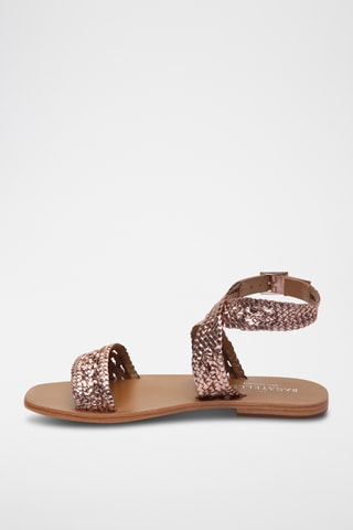 Sandales en cuir de chèvre Abitha - Doré rose