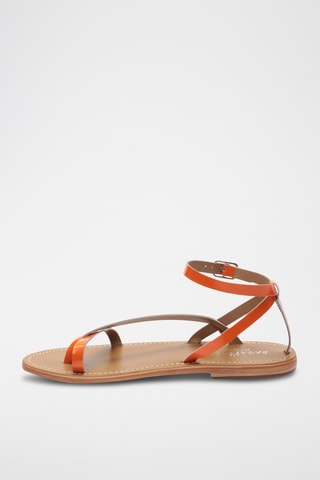 Sandales en cuir Chandanika - Marron et orange