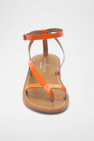 Sandales en cuir Chandanika - Marron et orange