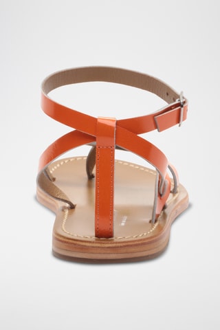 Sandales en cuir Chandanika - Marron et orange