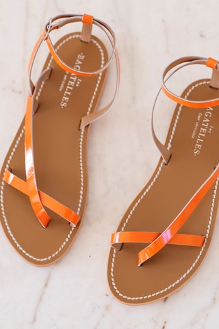 Sandales en cuir Chandanika - Marron et orange