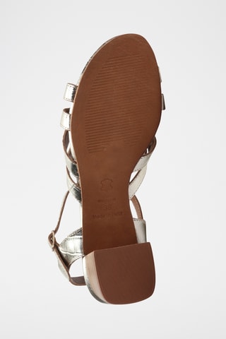 Sandales à talons en cuir de chèvre Uma - Doré