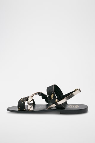 Sandales en cuir Pulchella - Doré et noir