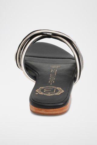 Mules en cuir Myrtice - Doré et noir