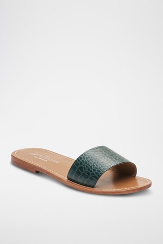 Mules en cuir de chèvre York - Vert