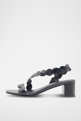 Sandales à talons en cuir Saponaria - Noir