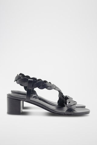 Sandales à talons en cuir Saponaria - Noir