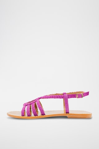 Sandales en cuir de chèvre nubuck Lyla - Violet