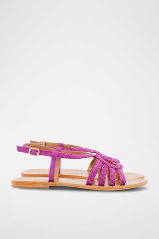Sandales en cuir de chèvre nubuck Lyla - Violet
