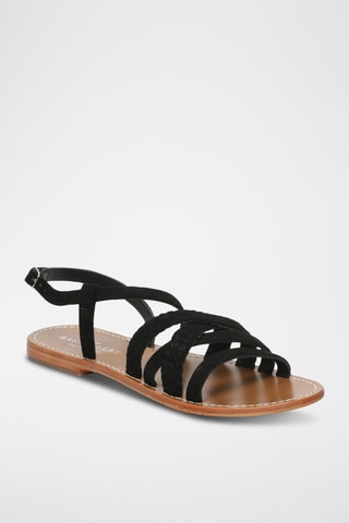 Sandales en cuir de chèvre Myrtille - Noir