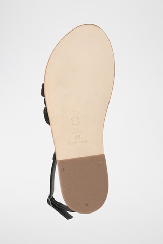 Sandales en cuir de chèvre Myrtille - Noir