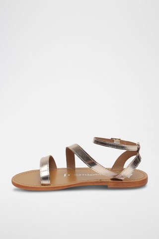 Sandales en cuir Alofi - Beige et doré