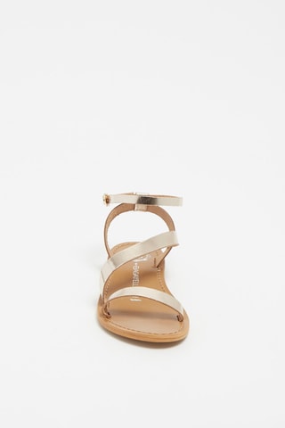 Sandales en cuir Alofi - Beige et doré