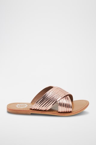 Mules en cuir Nassau - Doré