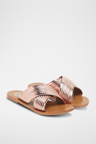 Mules en cuir Nassau - Doré