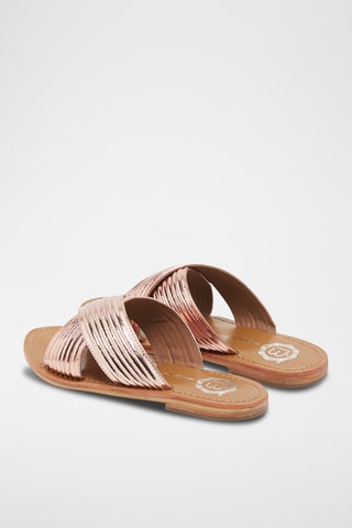 Mules en cuir Nassau - Doré