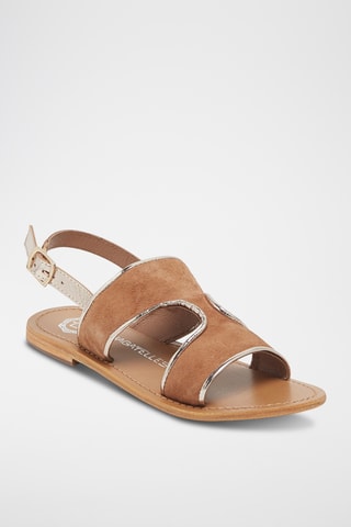 Sandales en nubuck Vernon - Marron et doré