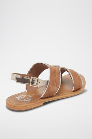 Sandales en nubuck Vernon - Marron et doré