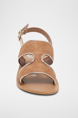 Sandales en nubuck Vernon - Marron et doré