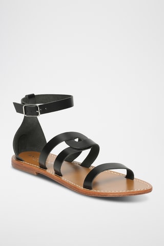 Spartiates en cuir Gia - Noir