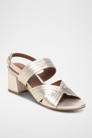 Sandales à talons en cuir Elowen - Gris