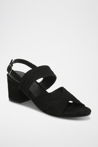 Sandales à talons en cuir suédé Elowen - Noir