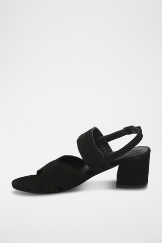 Sandales à talons en cuir suédé Elowen - Noir