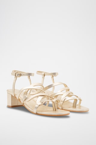 Sandales à talons Olivia en cuir - Gris