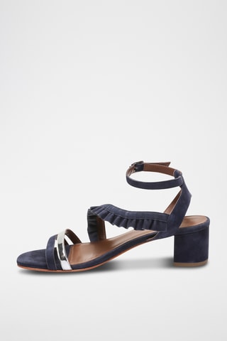 Sandales à talons en nubuck Dyani - Bleu et argenté